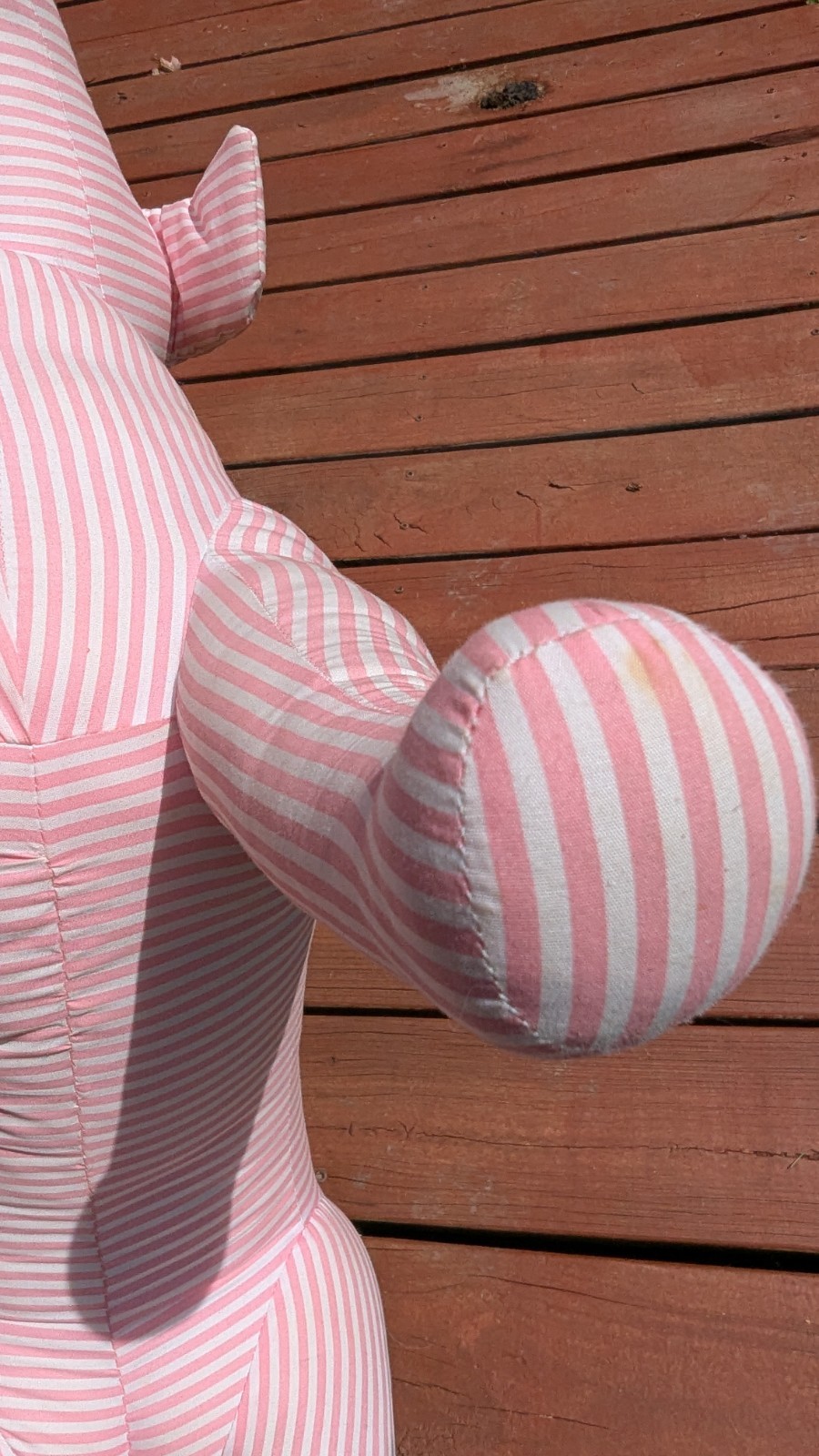 Vtg Pink Victoria’s Secret Dog Pink/White Stripe Mannequin/Display RARE 04