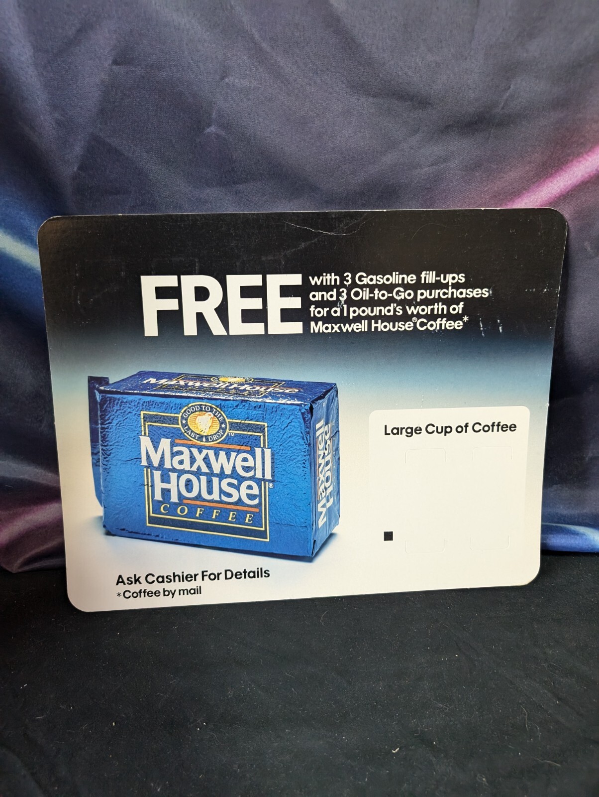 Vtg 80s Maxwell House Coffee 11 x 14 Grocery Store Convenience Store Sign Ad