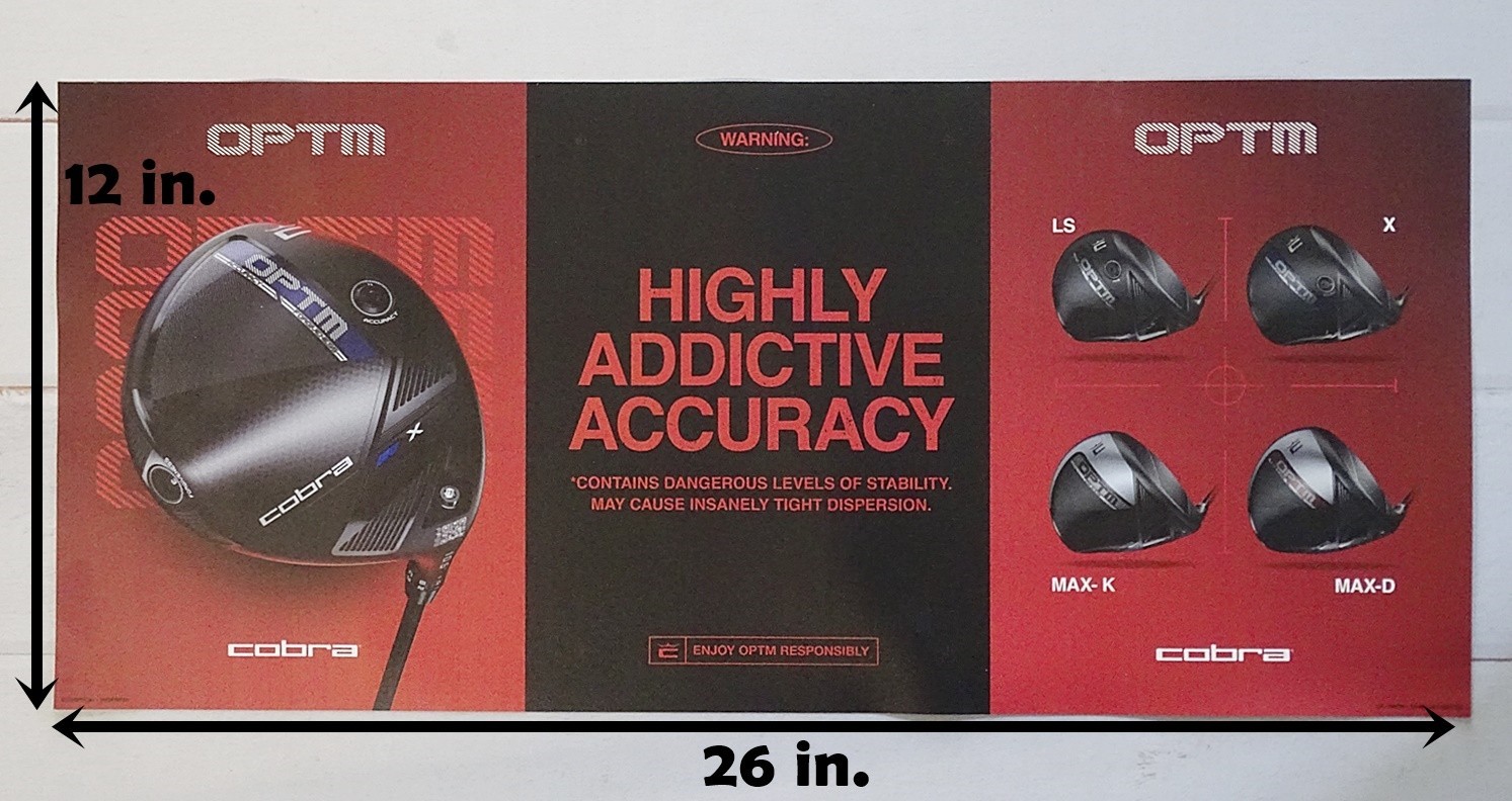 COBRA OPTM Drivers Golf Store Magnetic Wall Display Promo Marquee Sign LS X MAXK