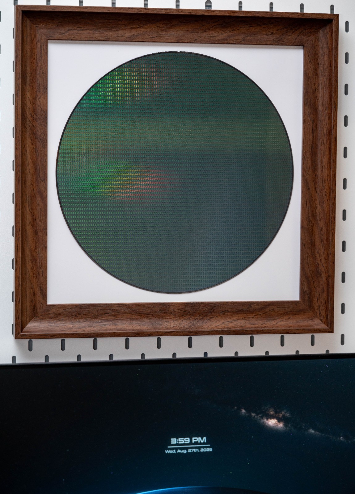 Framed Silicon Wafer Display for Vintage CPU Microchips Tech Wall Art (8&12inch)