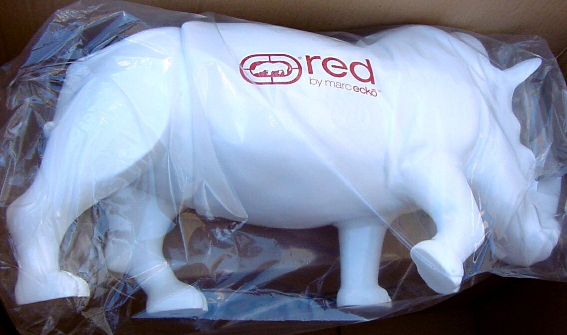 MARC ECKO STORE DISPLAY WHITE RHINO “COLLECTIBLE” 24″X12″ VERY RARE NEW