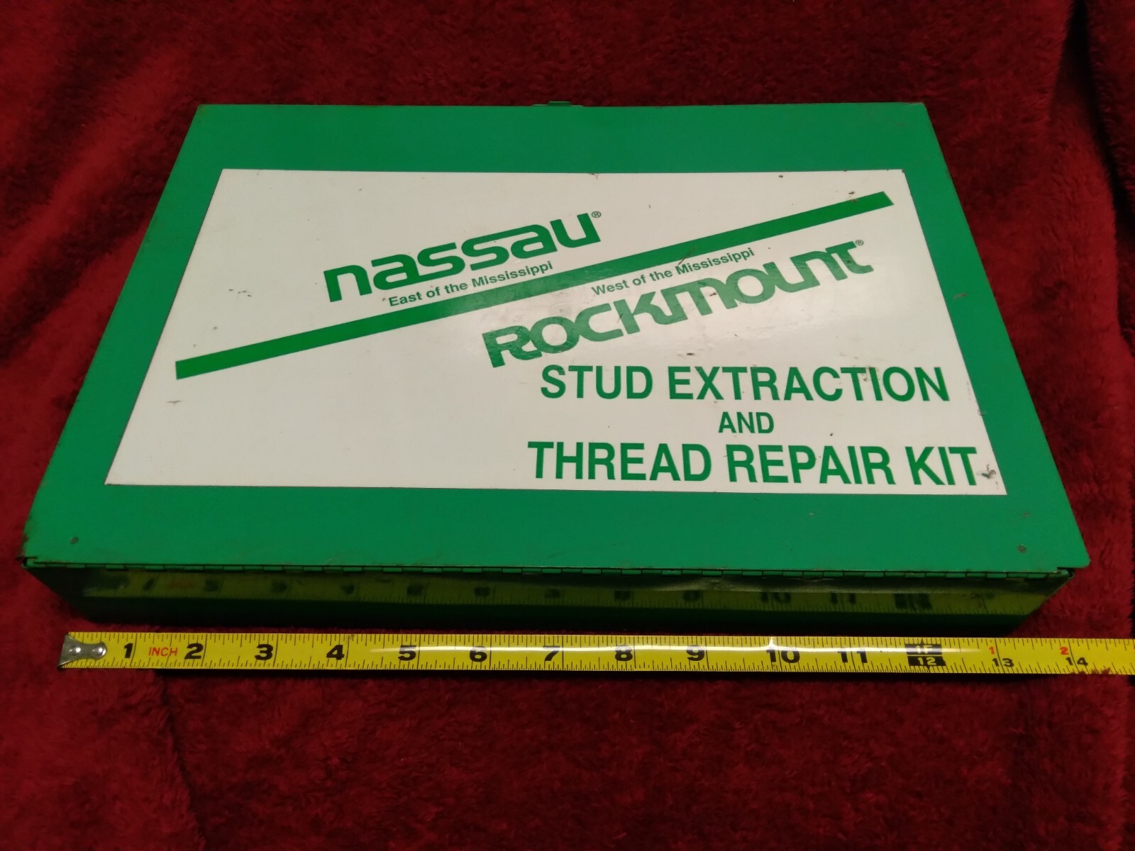Vintage Nassau / Rockmount Metal Advertisement Box – 13 5/8″ X 9 5/8″ X 2 3/16″