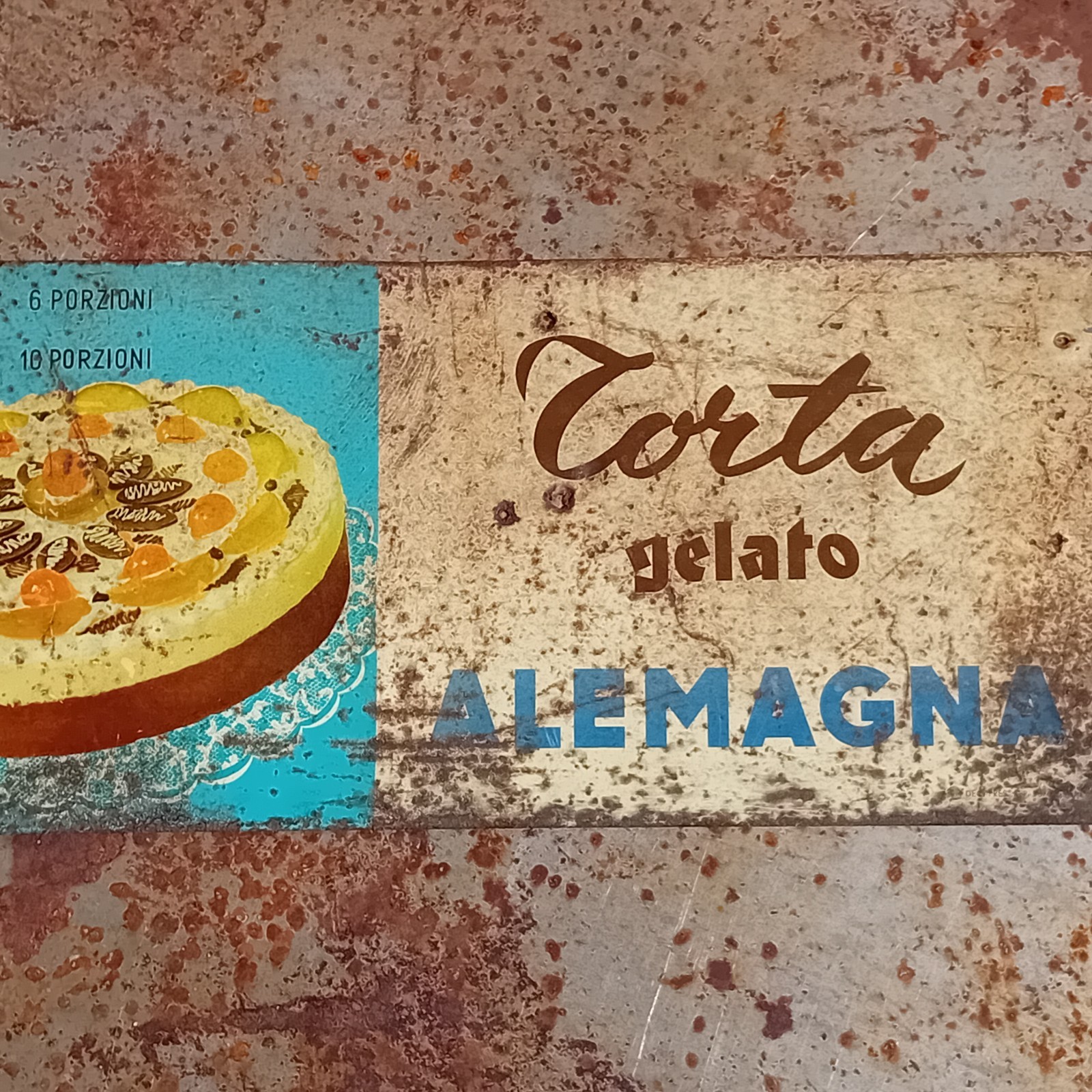 Rare German Ice Cream Table Sign