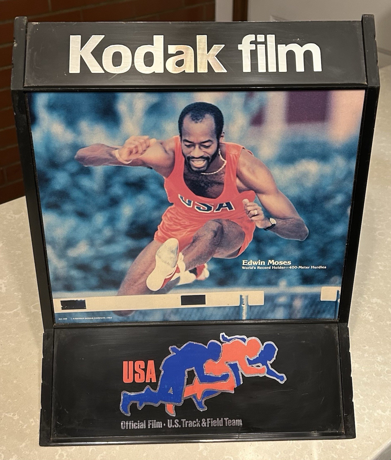 Lot of 2 Kodak Film Advertising Art Store Display US Track & Field 1984 Olympic