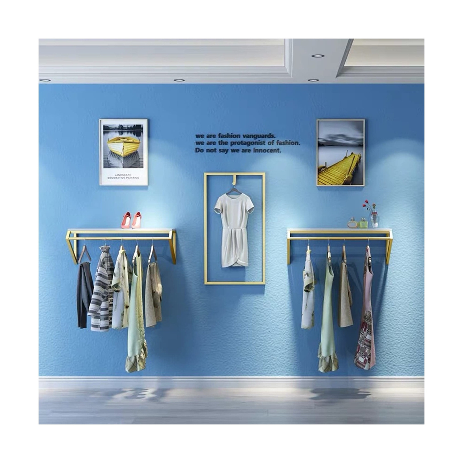 Modern Simple Men’s and Women’s Clothing Store Heavy Duty Metal Display Shelf…