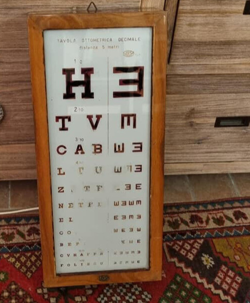 SBISA FLORENCE ottometric table optical light sign vintage 60s