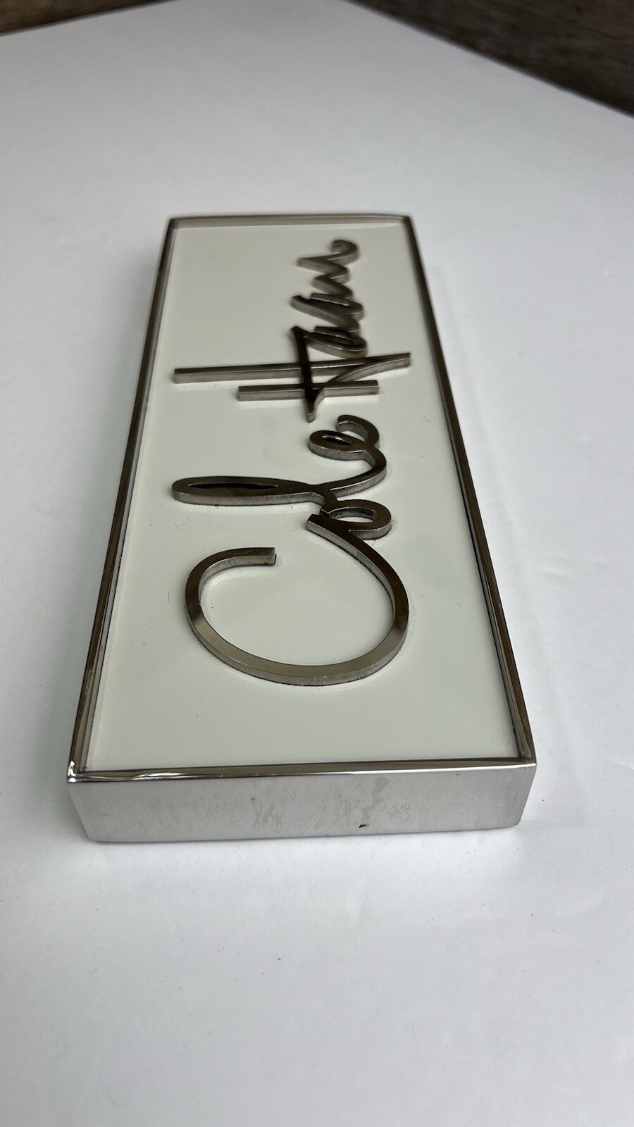 Original Cole Haan Metal & Plastic Department Store Display Sign Silver 🩶