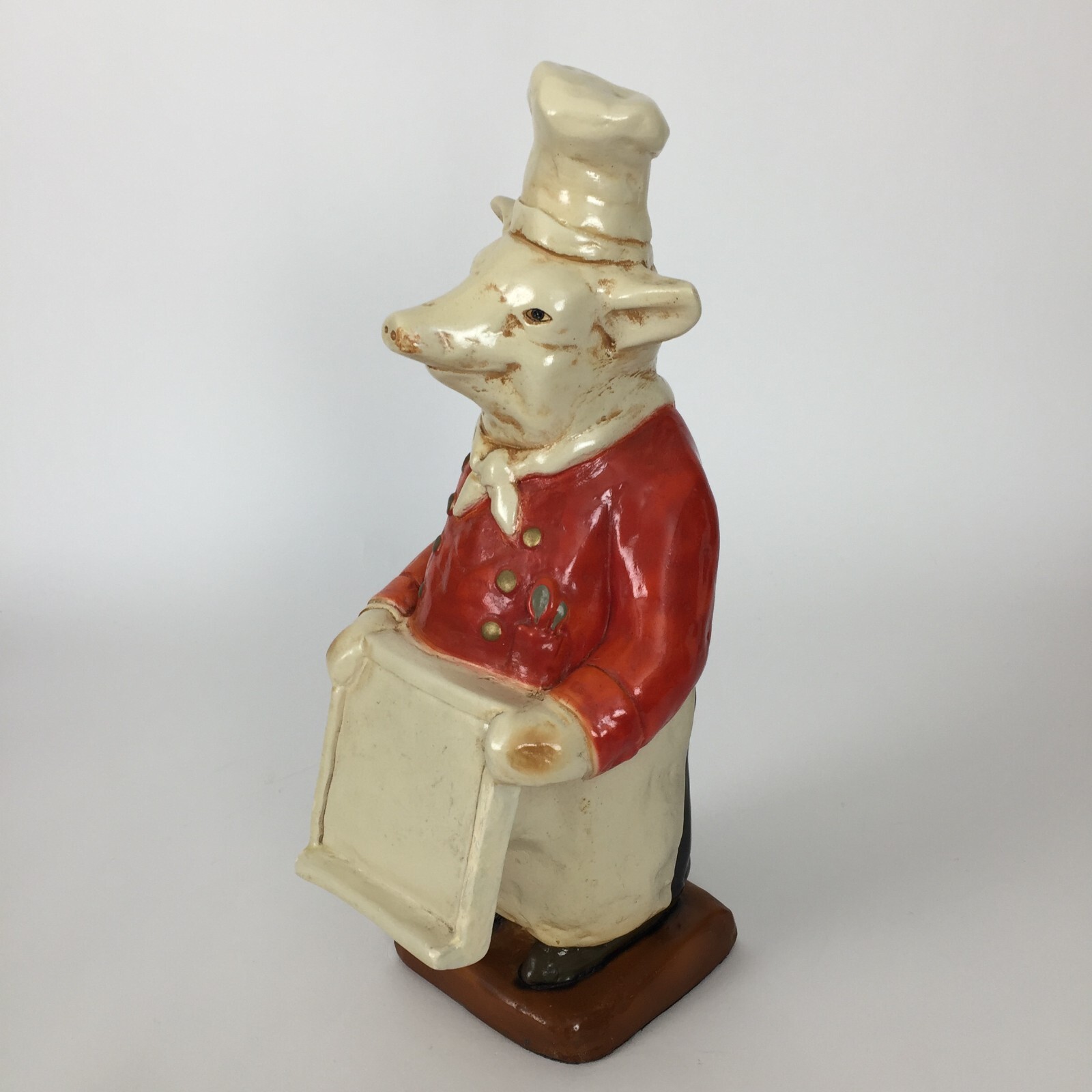 Vintage Advertising Baker Pig Figurine Statue Menu Recipe Message Board Ceramic