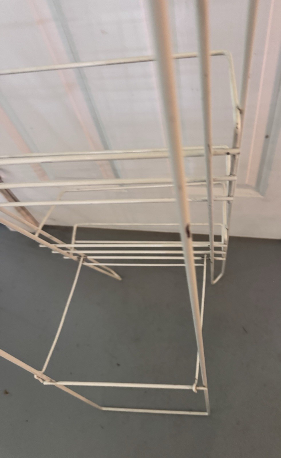 Vintage Tom’s Snacks Display Floor Rack Advertising General Store Wire Shelf