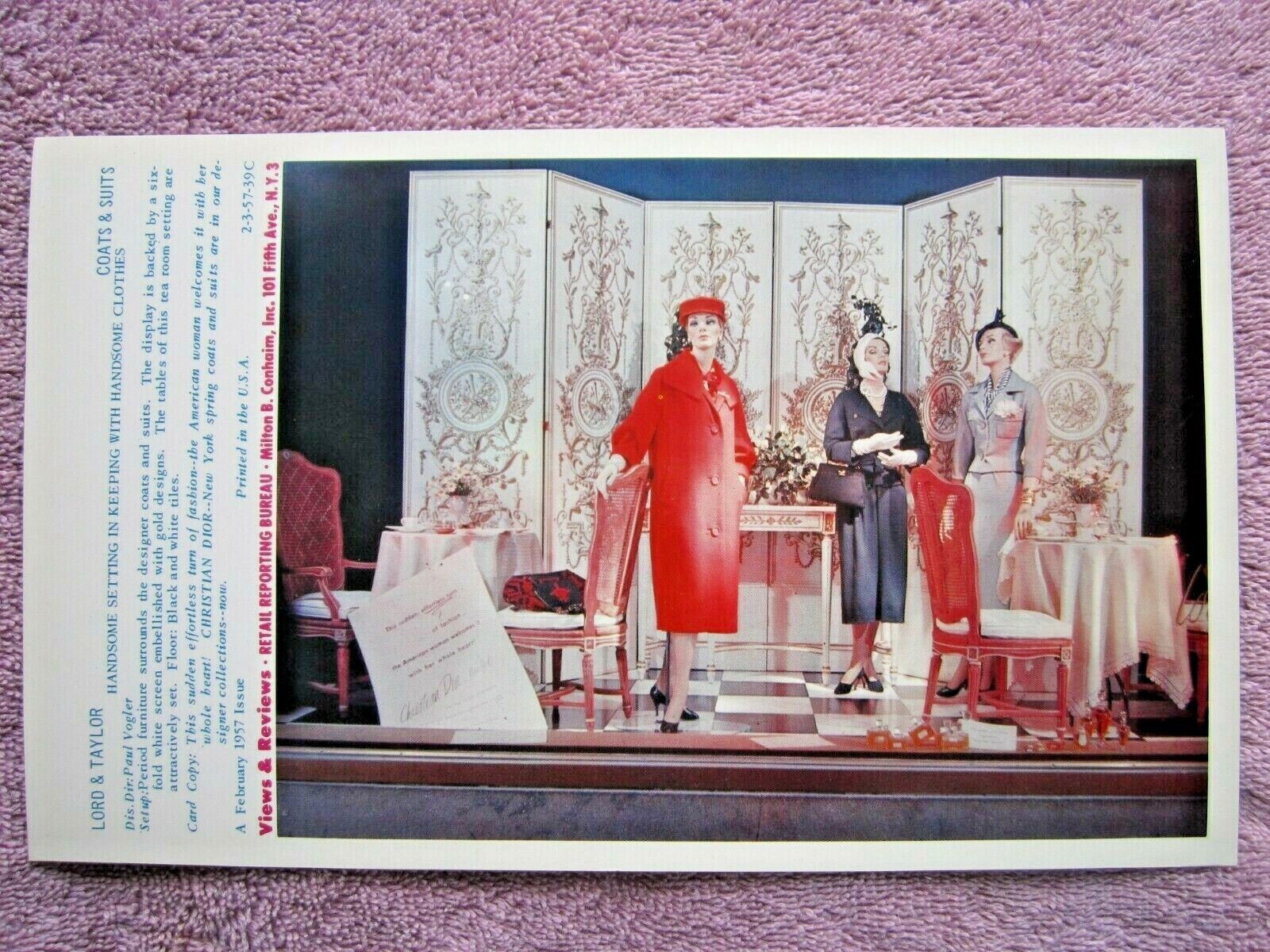 1957 LORD & TAYLOR STORE WINDOW DISPLAY SUDDEN EFFORTLESS PHOTOGRAPH PRINT #271