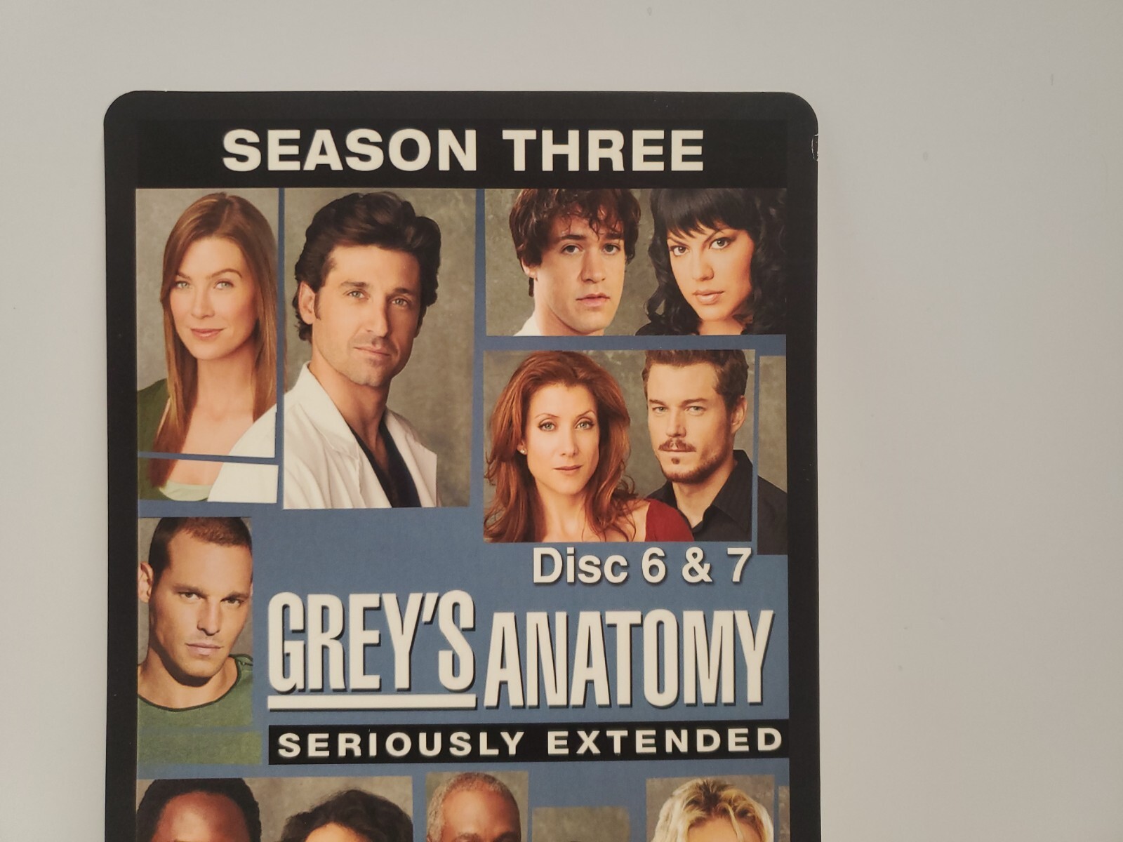 Grey’s Anatomy Season 3 Disc 6 & 7 BLOCKBUSTER DVD BACKER CARD ONLY 5.5″X8″