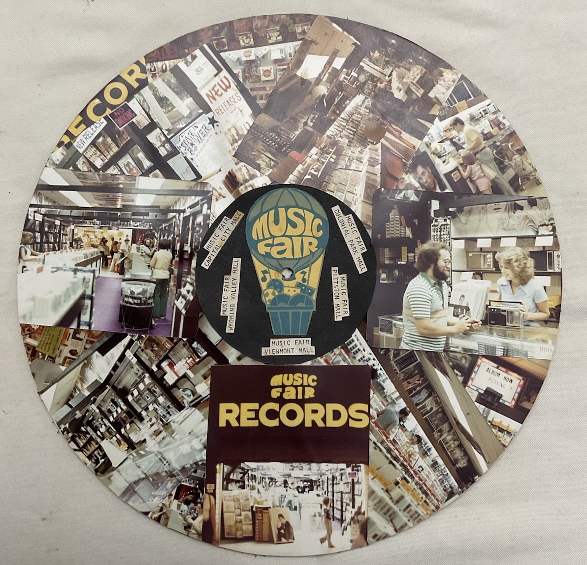 UNIQUE 1980’s MUSIC FAIR RECORD STORES HOMEMADE RECORD STORE ADVERTISING SIGN