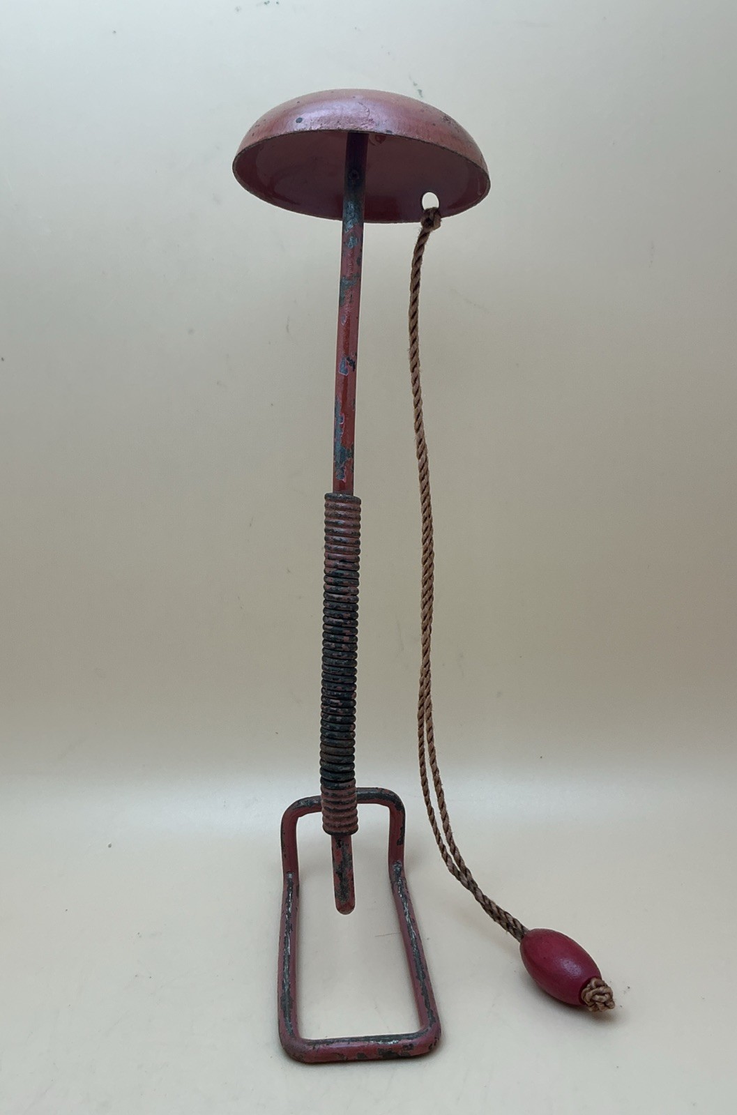 Vintage Hat or Wig Display Stand, Metal, Pullback String, Store Display 1920/30s