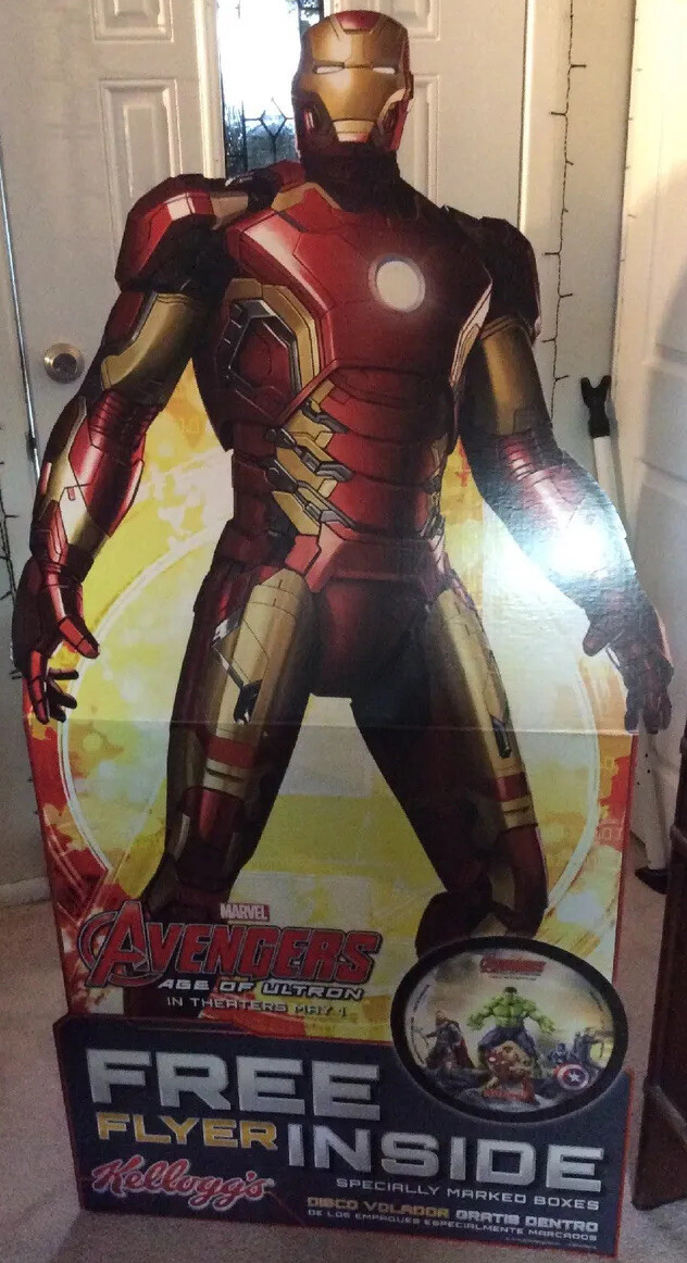 Iron Man Avengers Age of Ultron Cardboard Cut Out Kelloggs Promo Store Display