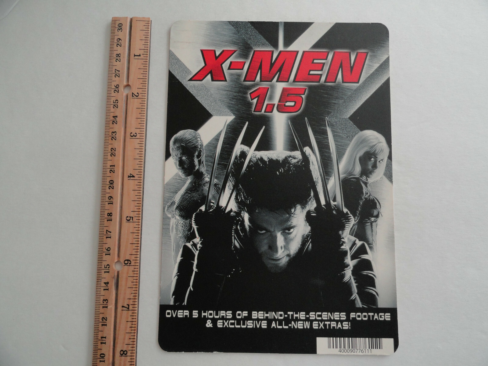 X-MEN 1.5 – HUGH JACKMAN – BLOCKBUSTER VIDEO BACKER CARD 5.5″X8″ – NO MOVIE