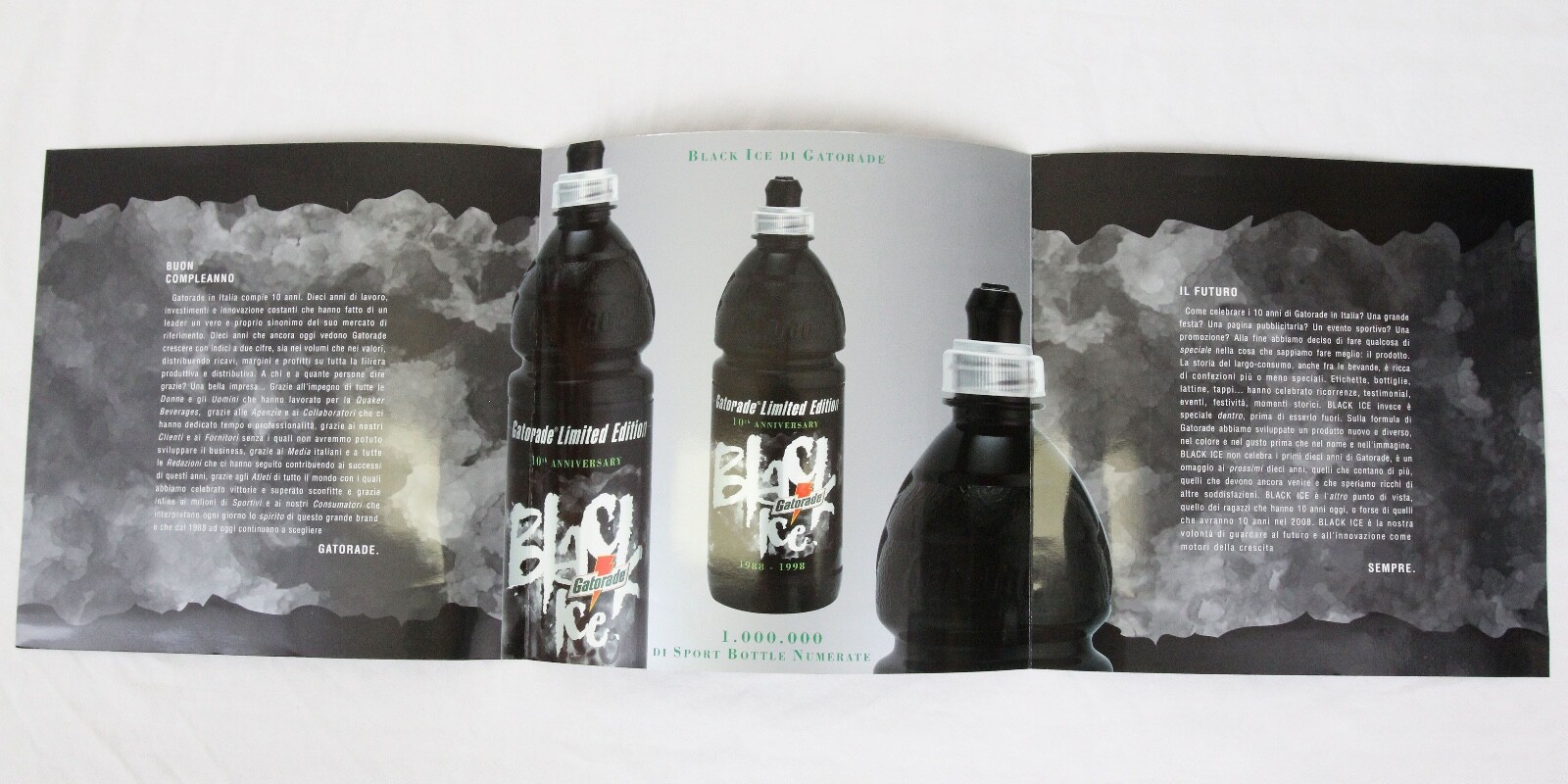 Gatorade Limited Edition Black Ice 1998 Bottle Italian Store Display & Poster