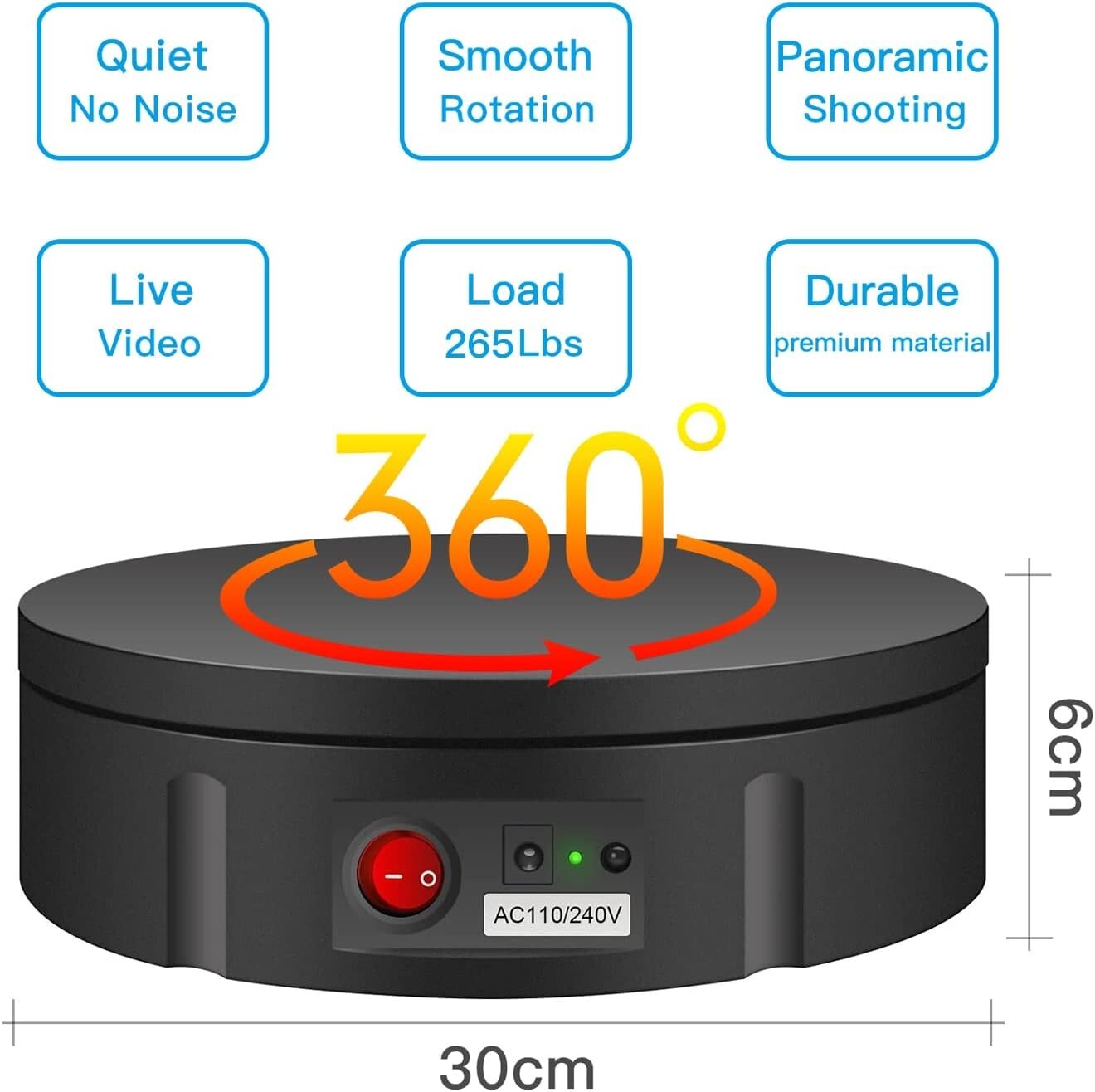 Plato giratorio eléctrico de 360 ​​grados para productos de fotografía NUEVO US