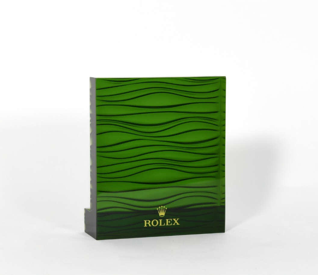 Rolex Store Acrylic Green Waves Display ~7×6 In. Rare Great Condition 2000’s