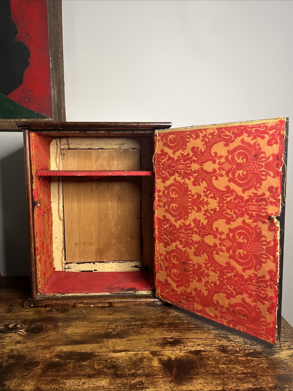 We Sell DY-O-LA Improved Home Dye Store Counter Display Cabinet Wood & Tin 17”