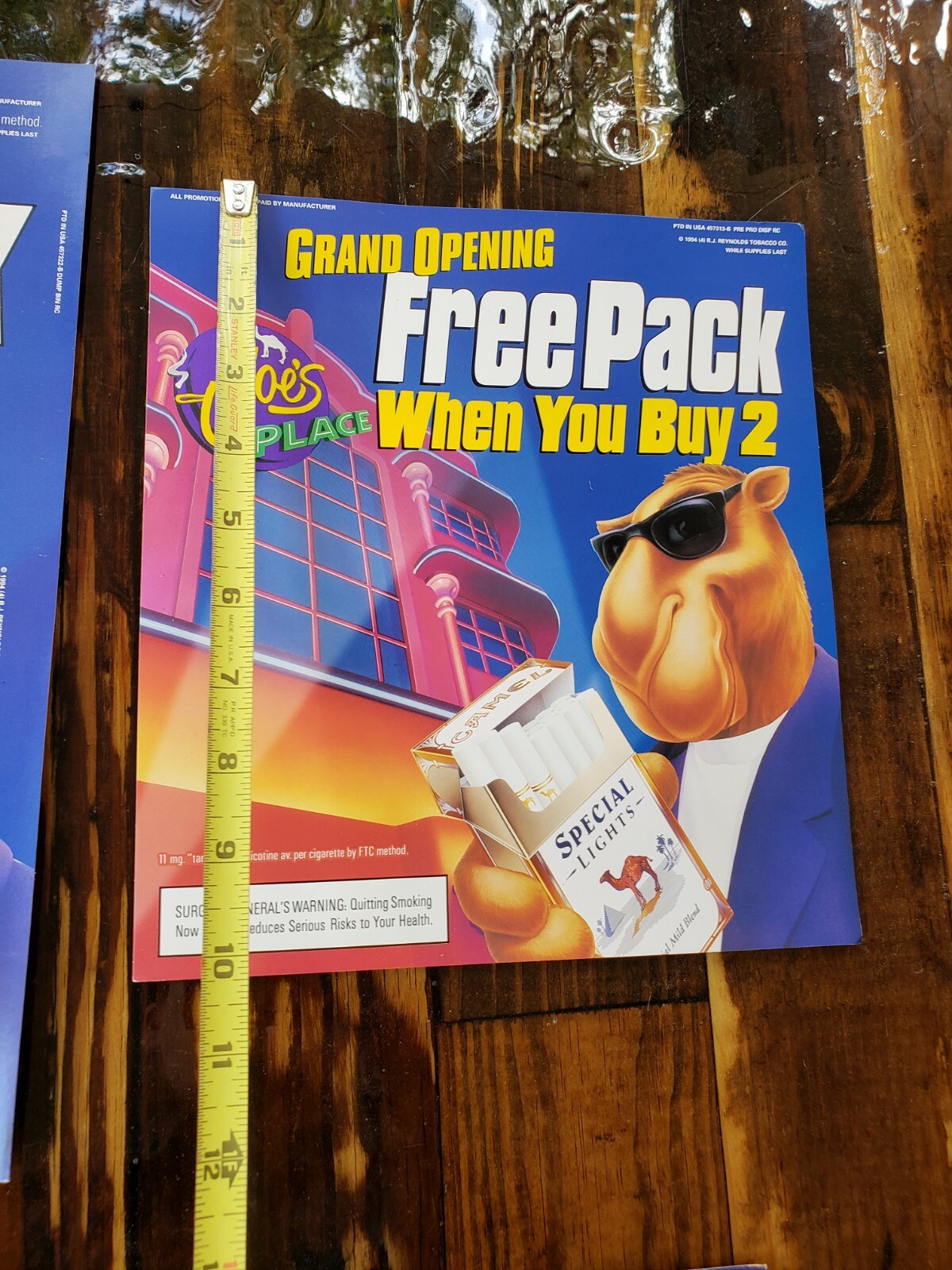 3 RARE Joe’s Place Camel Store Display Sign Advertising Cigarette Tobacco 1994