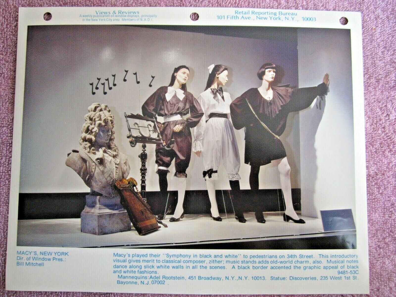 1981 MACY’S, NY STORE WINDOW DISPLAY BLACK AND WHITE PHOTOGRAPH PRINT #327
