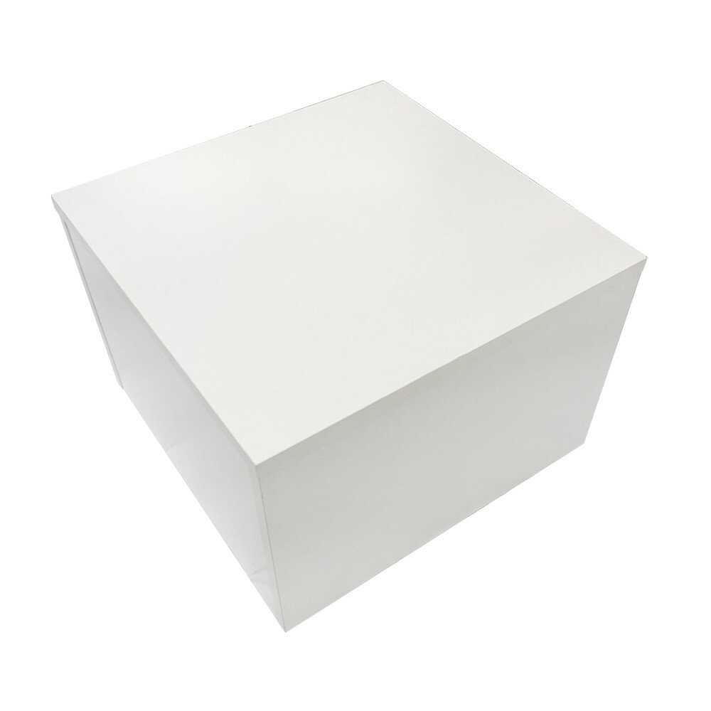 White 18” x 18” x 12” Cube Pedestal Display Knockdown Base Retail Fixture