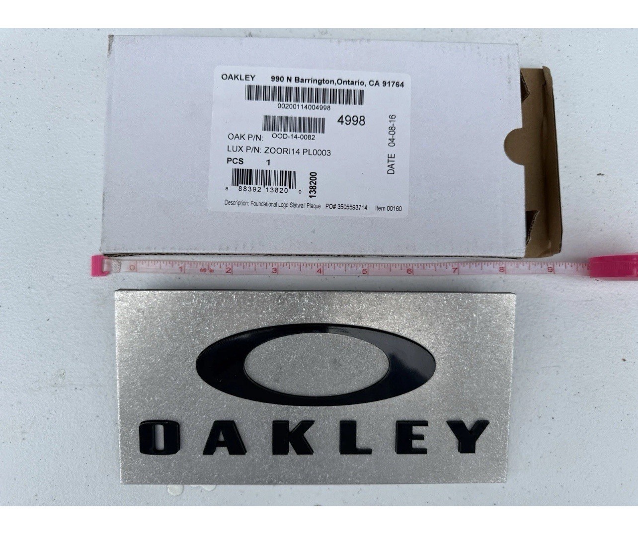 Oakley Foundational Logo Slatwall Plaque Display X Metal NEW Sign