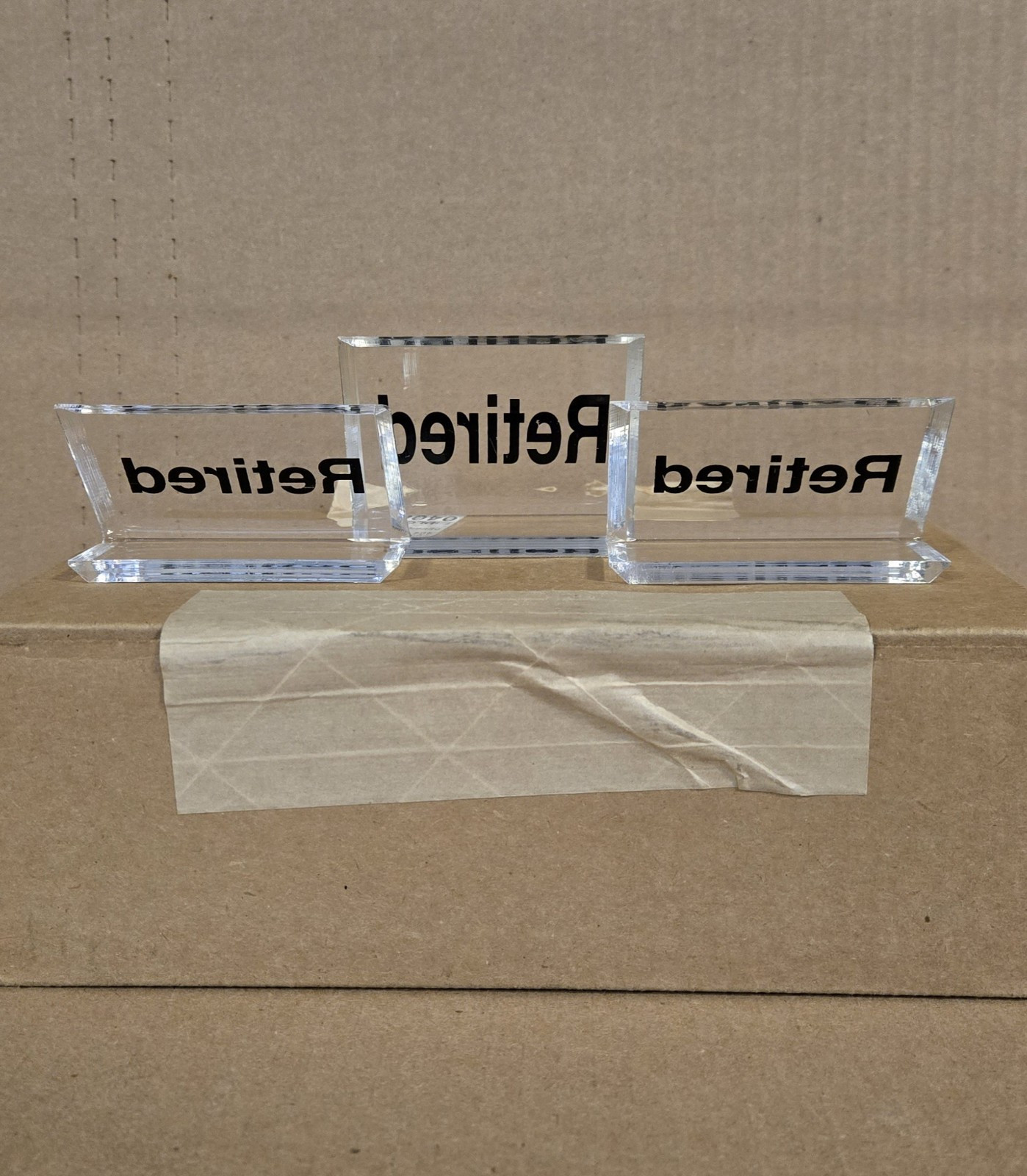 Plastic Retired Store Display Signs Lot of 3