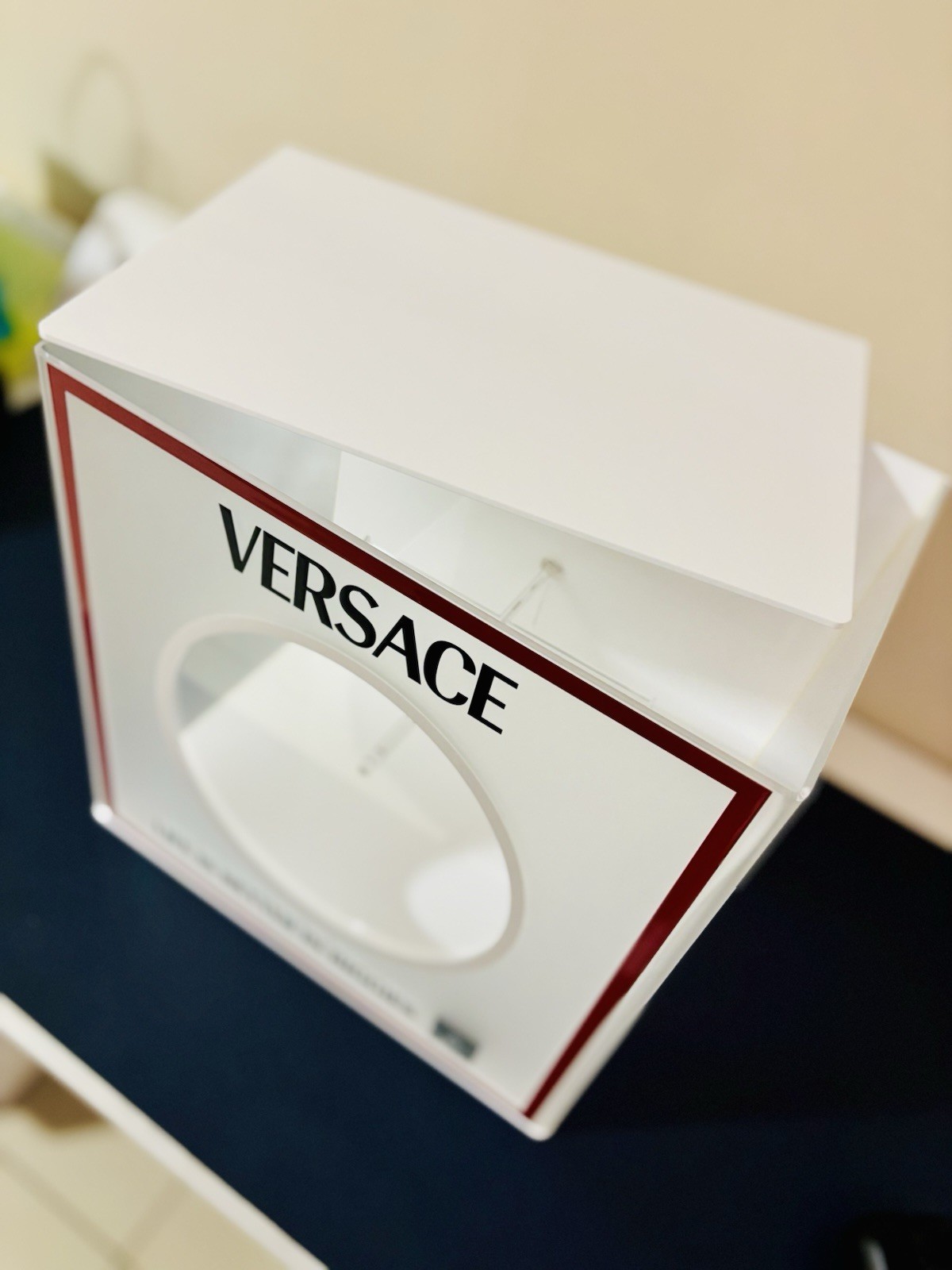 Versace Plastic Eyewear Presentation Box Single White/Red Holds 1 Sunglass