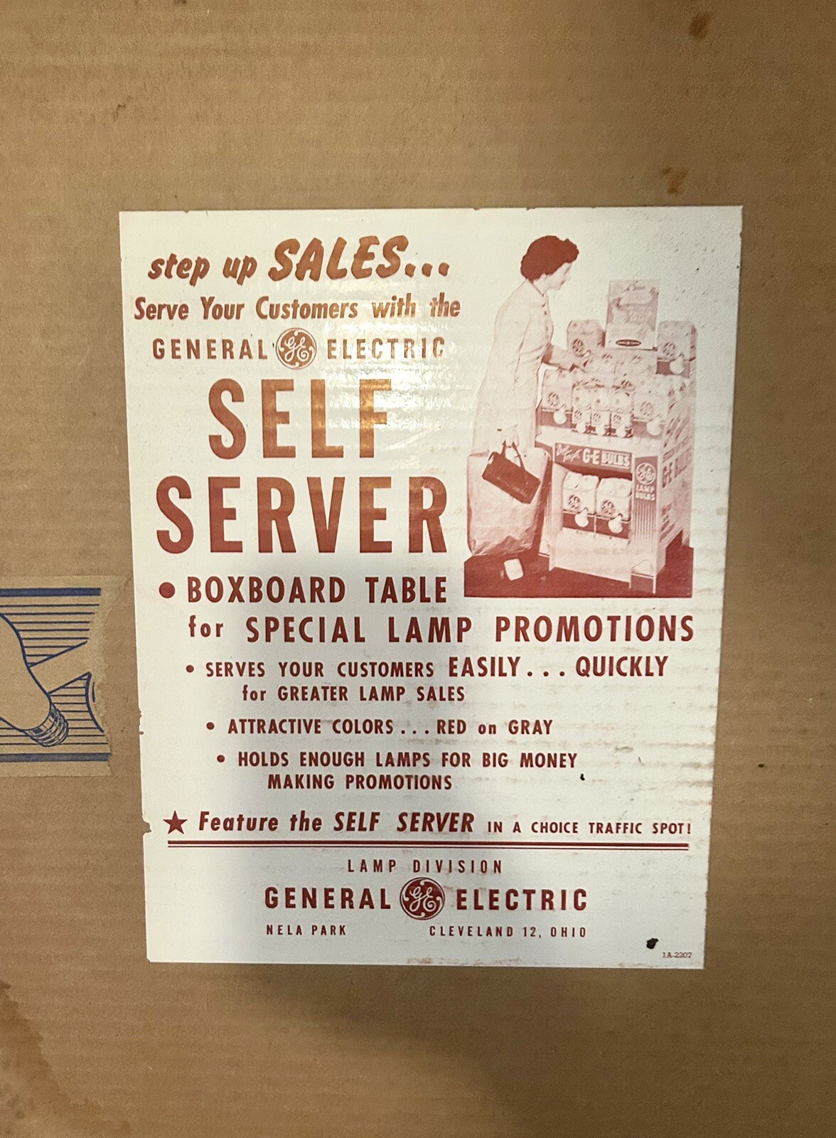 Amazing NOS Vtg GE Advertising Cardboard Display. Box & Instructions