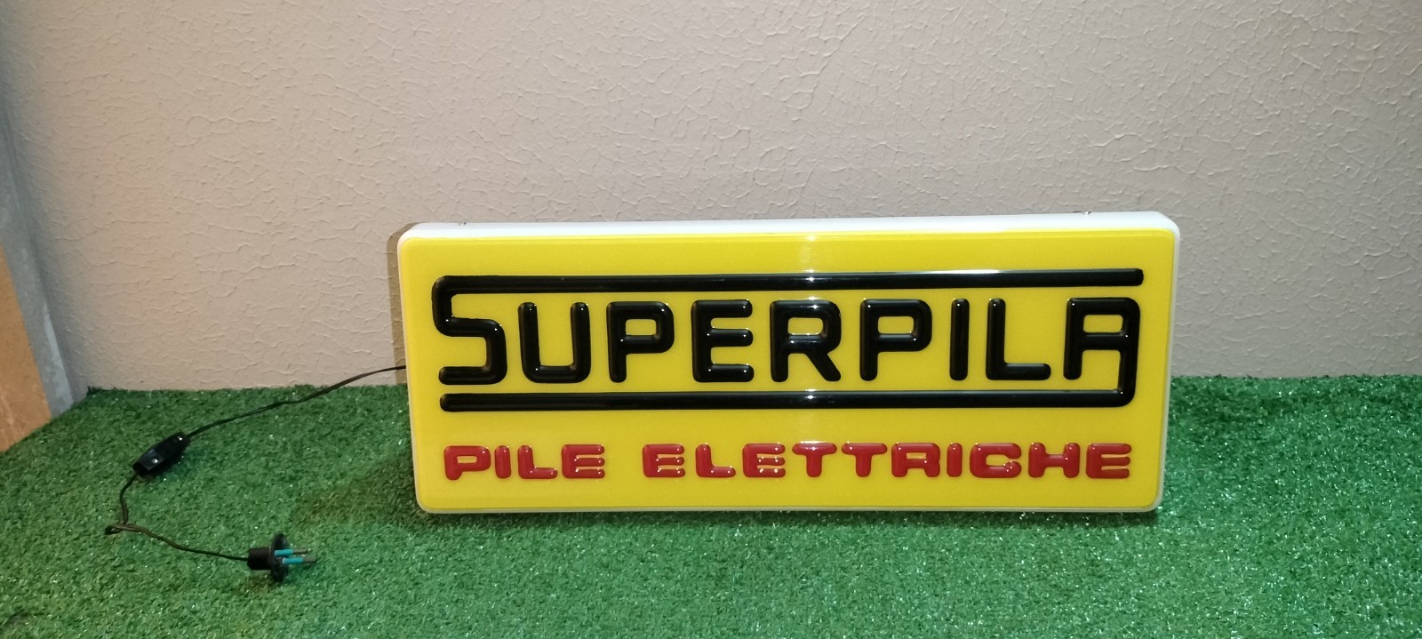 Luminous Sign Table, Vintage, Advertising, Super Battery Electric Batteries