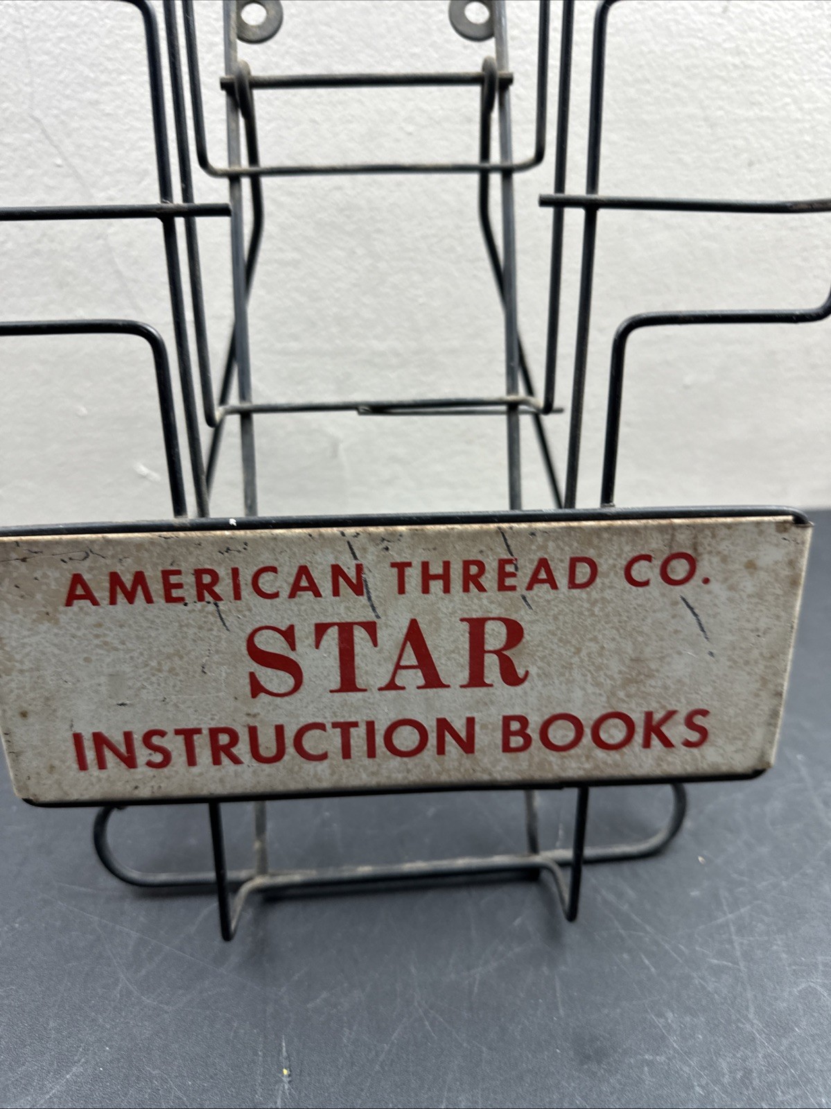 Vintage wire American Thread Co Star Instruction Books Display Rare 21”