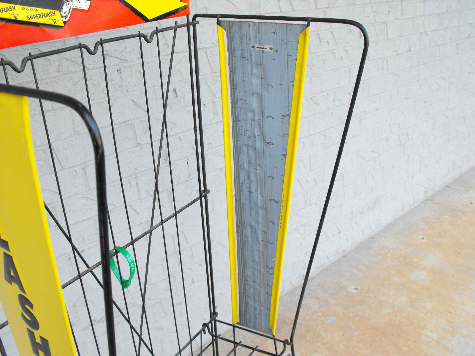 Vintage 60s Sylvania Flashbulbs Metal Display Rack Metal Sign 56″ Tall Folding