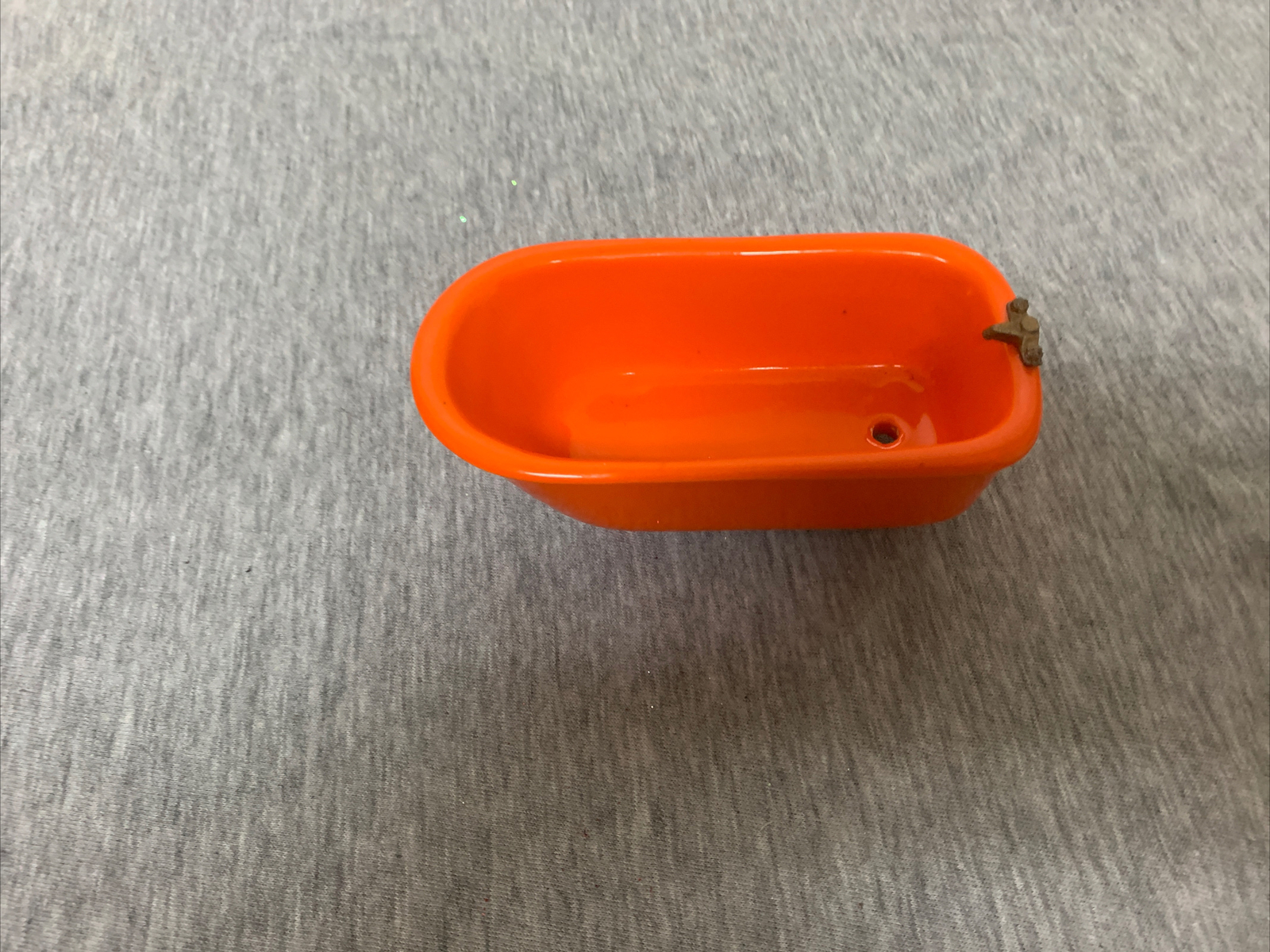 Vintage Salesman Sample Porcelain Orange Footed Bathtub Miniature Size Rare