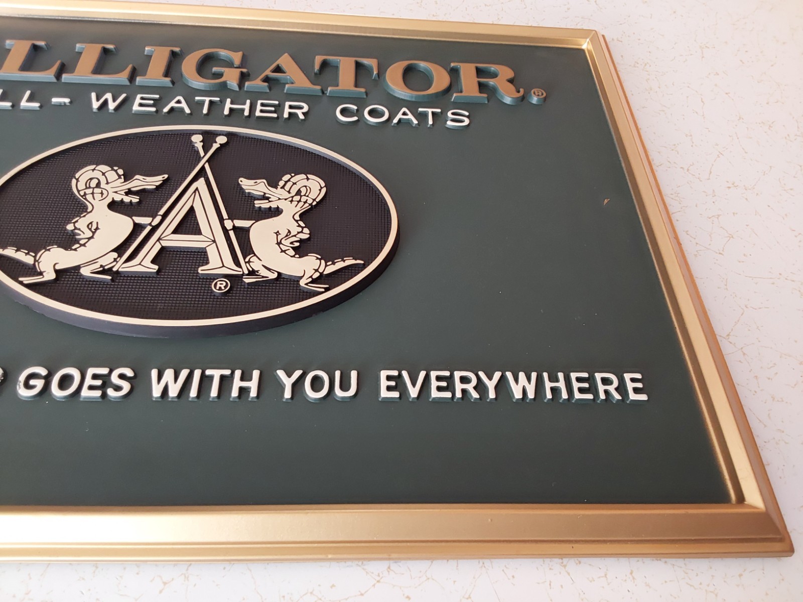 Early Store Sign Advertising Display Department Store Alligator Coats