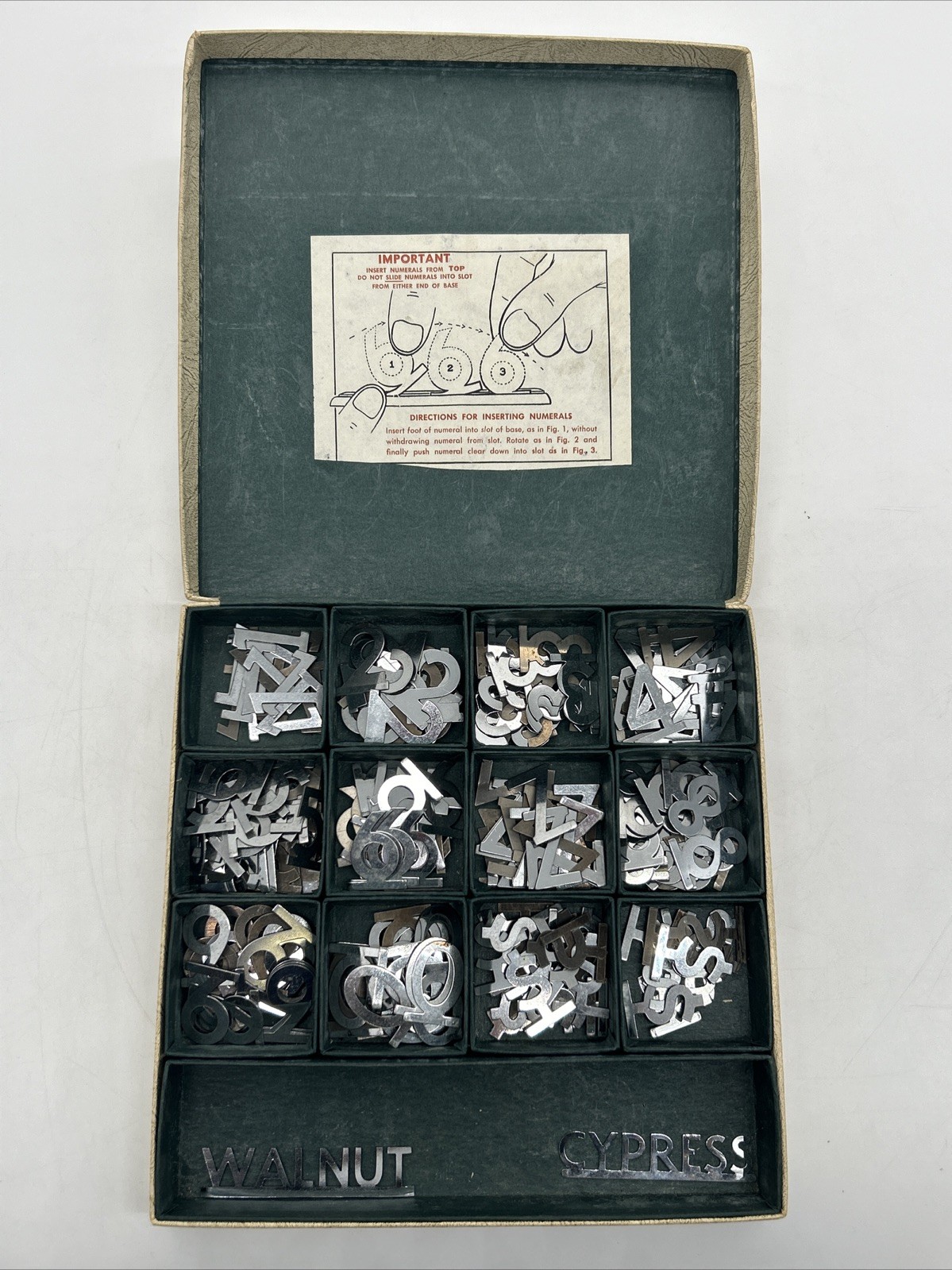 Vintage Interchangeable Metal Number Funeral Casket Display Price Set Base Kit