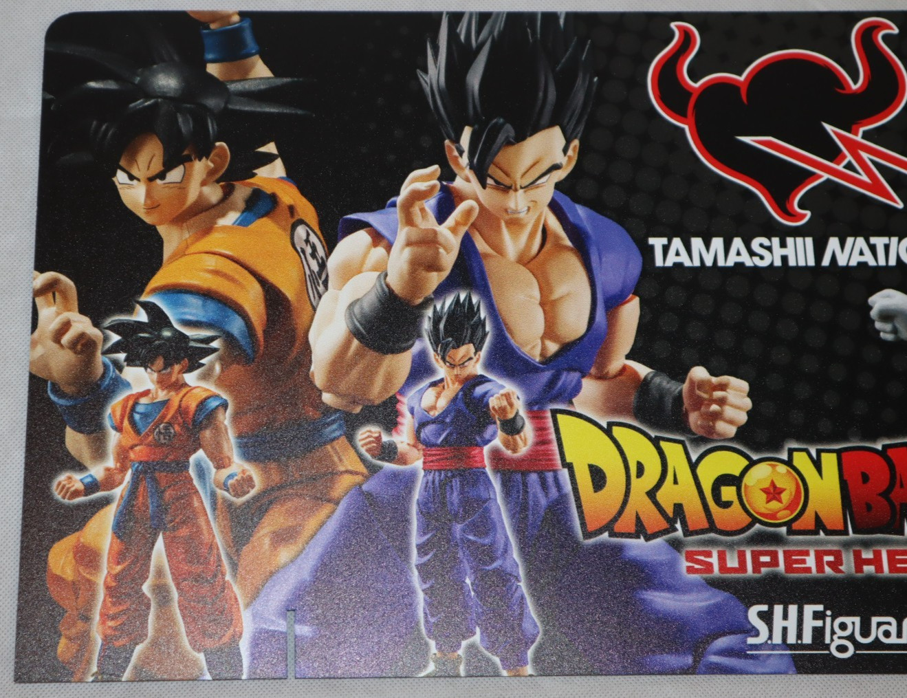 BANDAI SH FIGUARTS GUNPLA DISPLAY DOUBLE-SIDED PROMO DRAGON BALL GUNDAM RARE
