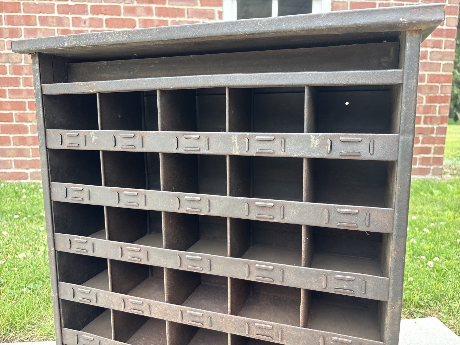 Antique Metal Parts Bin Cabinet Industrial Metzger Chicago Store Counter Display