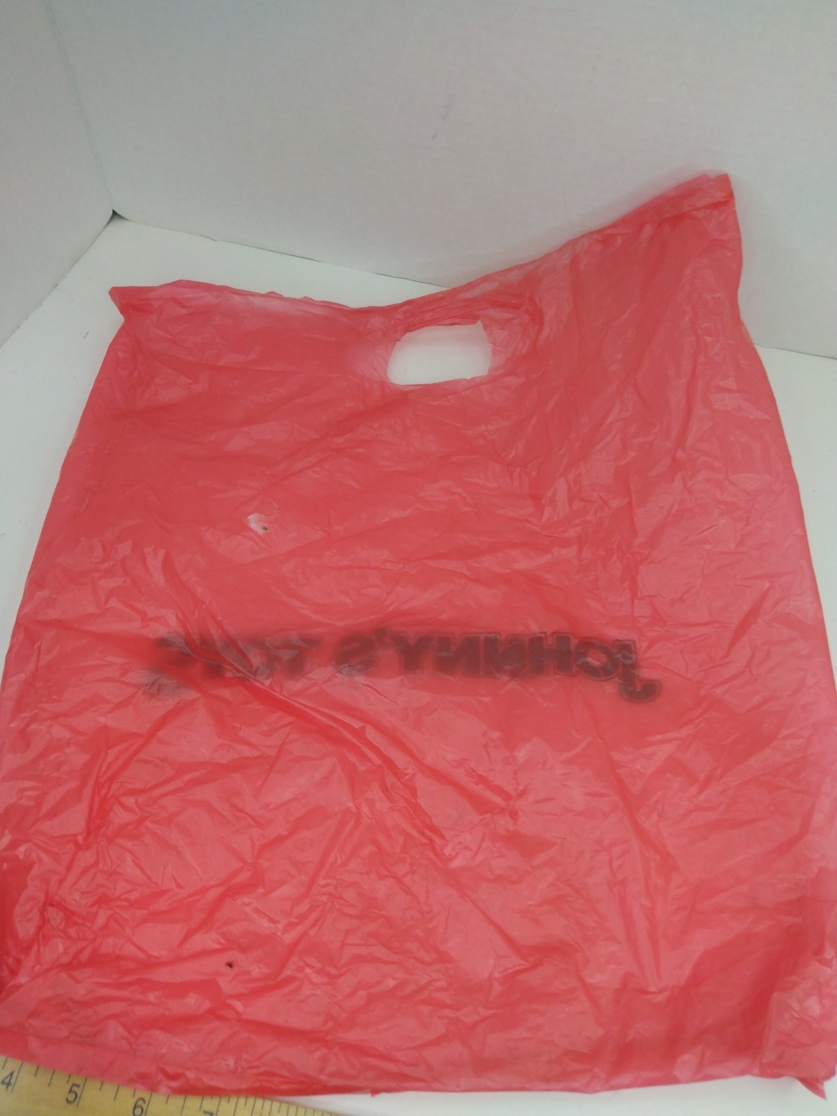 Used Vintage Lot Of 5 Red Johnny’s Toys Latonia Kentucky Shopping Bags