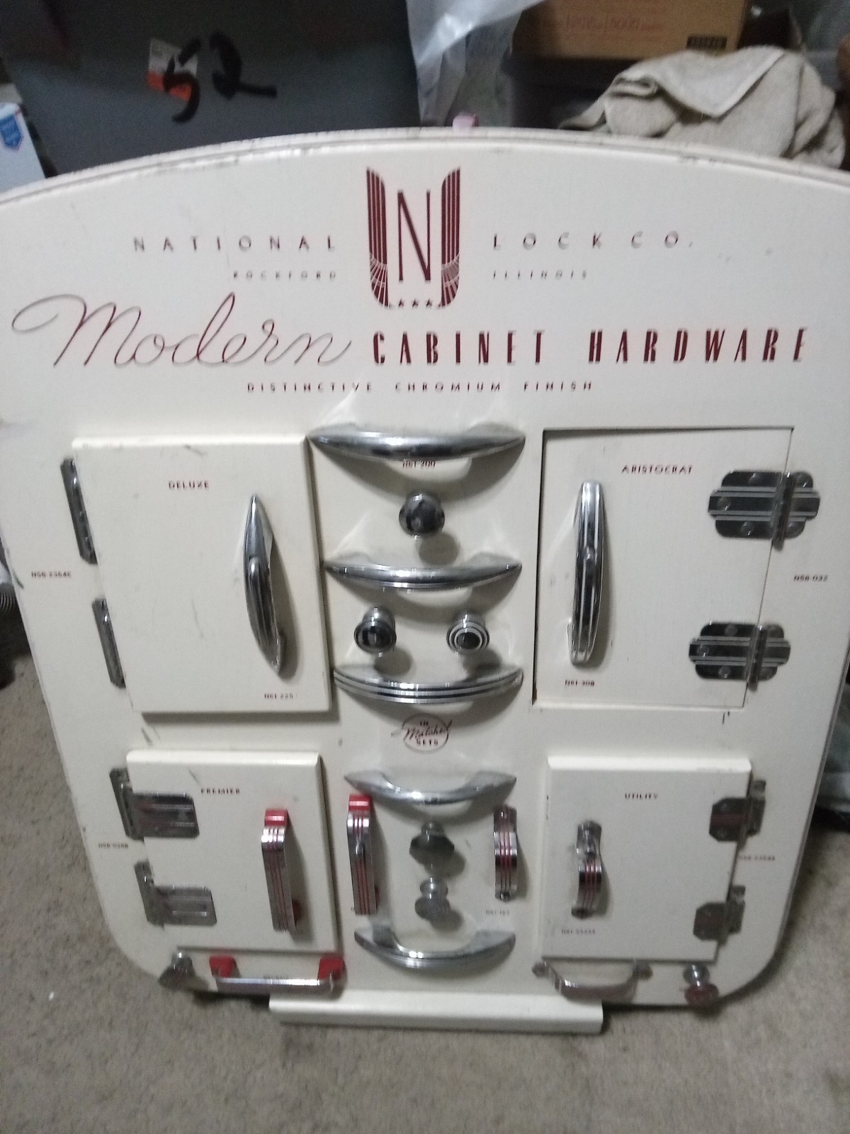 AWESOME Vintage Mid Century National Lock Company Salesman Display