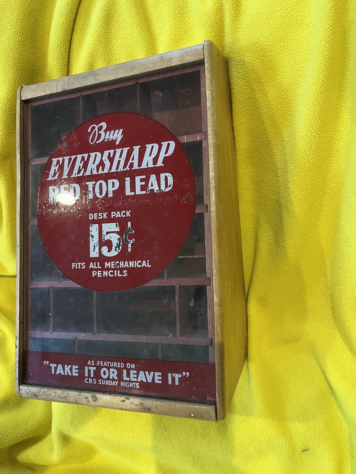 Vintage Eversharp Red Top Lead Pencil Counter Top Advertising Case Point Of Sale