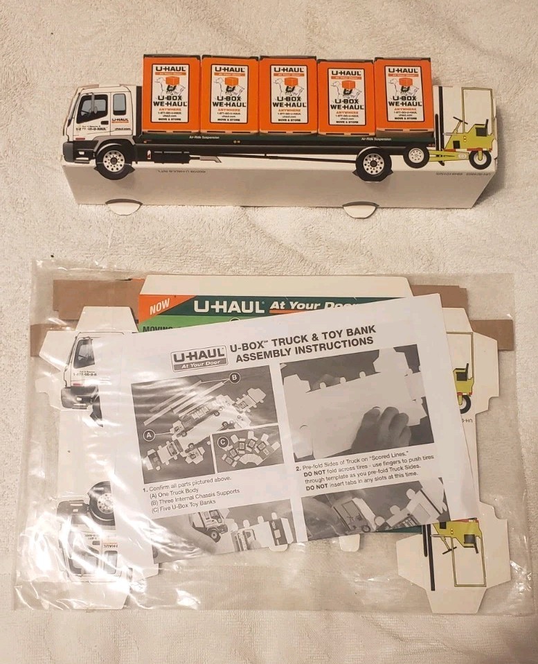 Vintage U-Haul U-BOX TRUCK & BANK BUILD IT YOURSELF KIT VERY RARE BRAND NEW