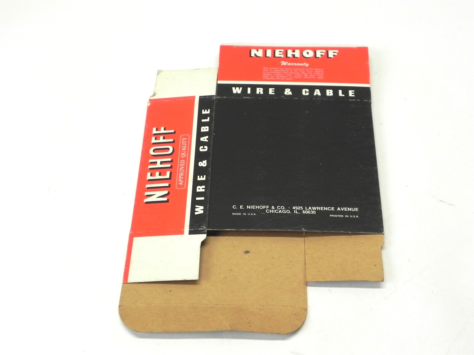 VINTAGE NIEHOFF WIRE & CABLE DISPLAY BOX *BOX ONLY* #N-11 5.25″x2.25″x5″ NEW