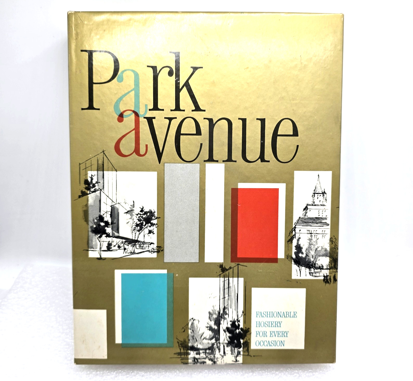 Vtg Hosiery Box Park Avenue Leonard’s Price Tag Empty Collectible Advert Art