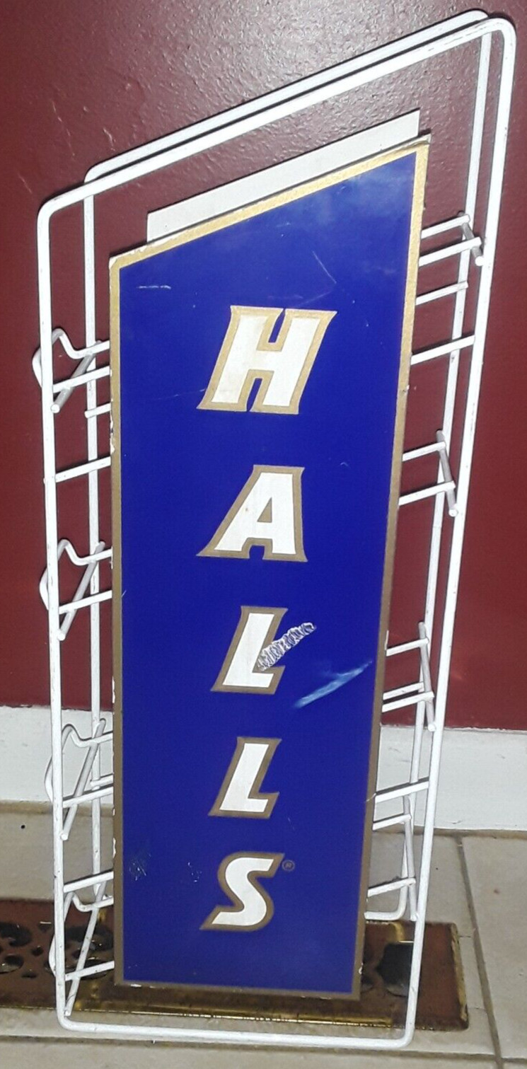vintage HALLS cough drops 4 tier counter display rack advertising