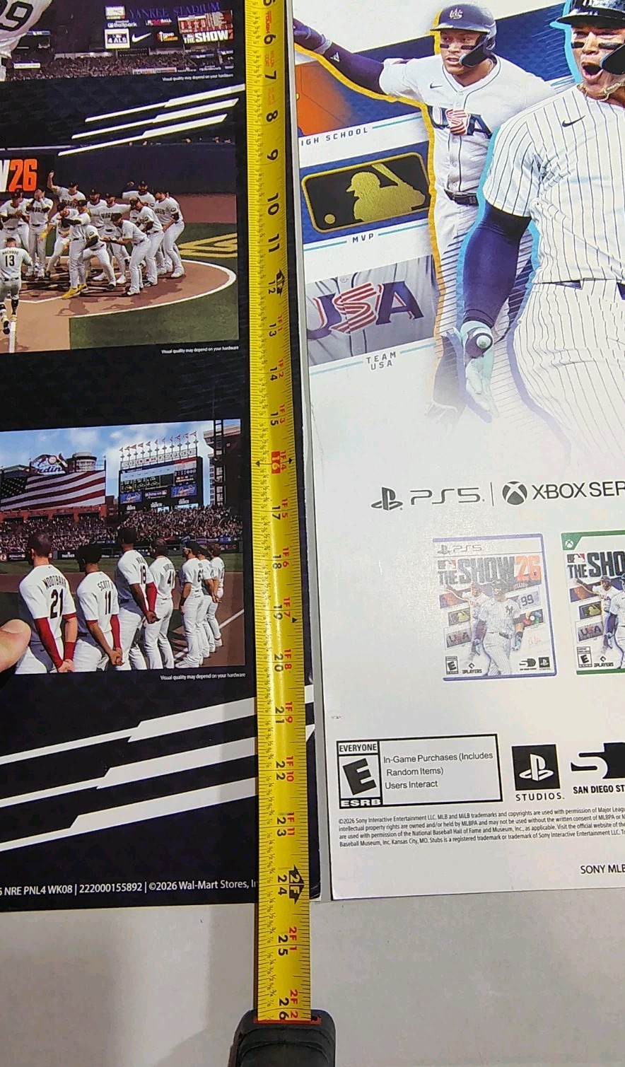 MLB The Show 26 Promo Walmart displays advertisement – 24x 11x Lot Of 2