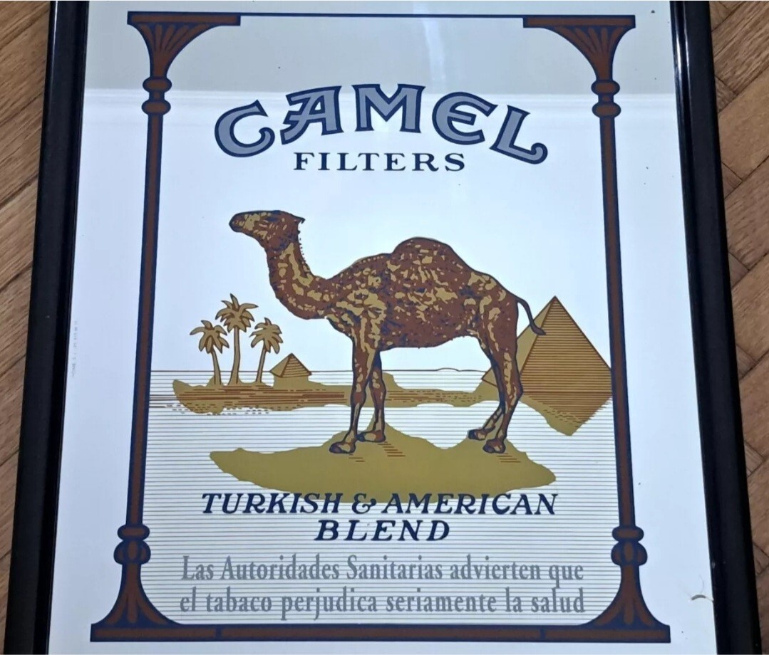 MIRROR FRAME-CAMEL CIGARETTES/CIGARETTES-MIRROR PAINTING PICTURES-VINTAGE