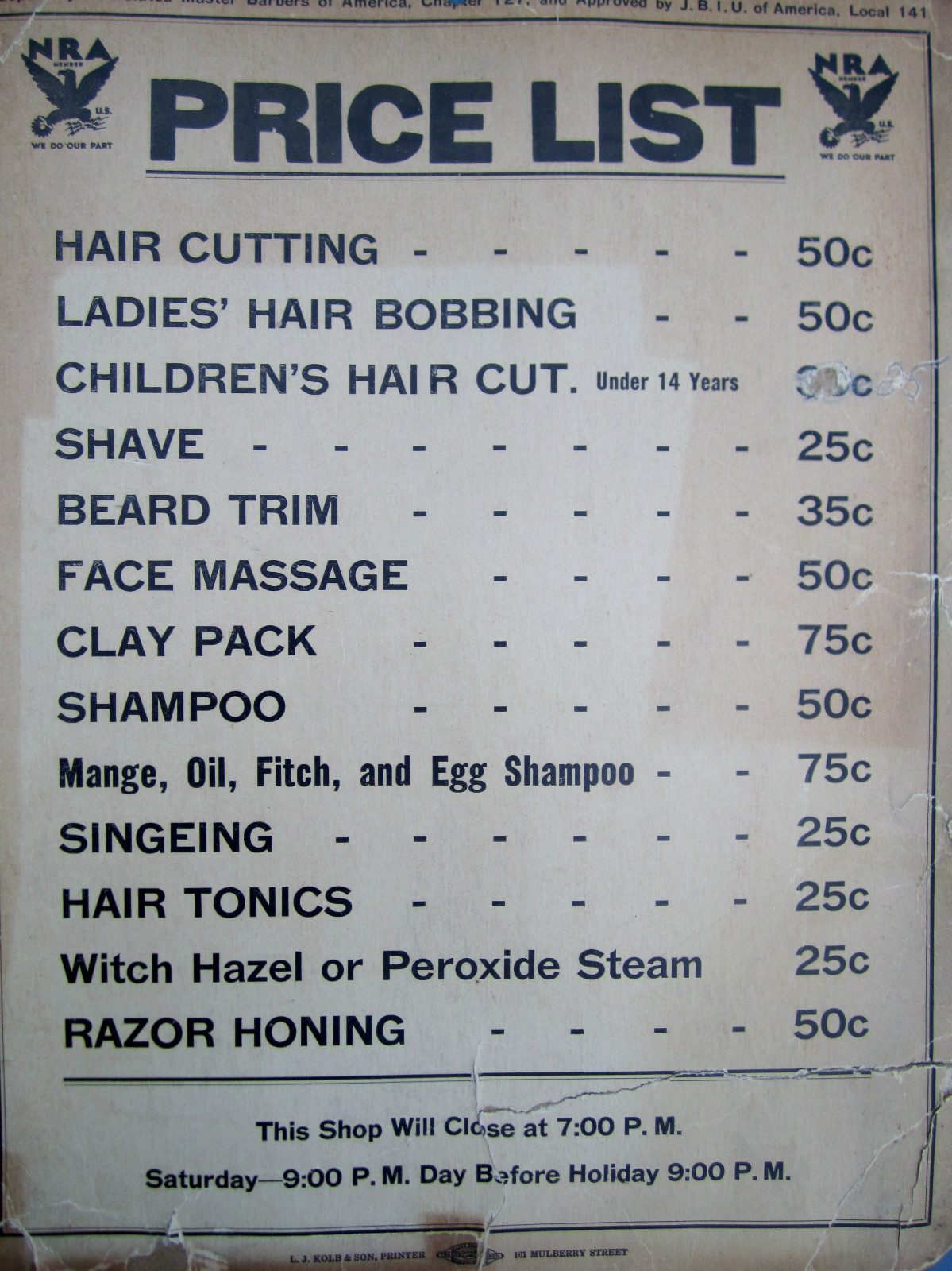 1950’s Barbershop Barber Chair “RELAX IN THE BARBER CHAIR” Sign Ad