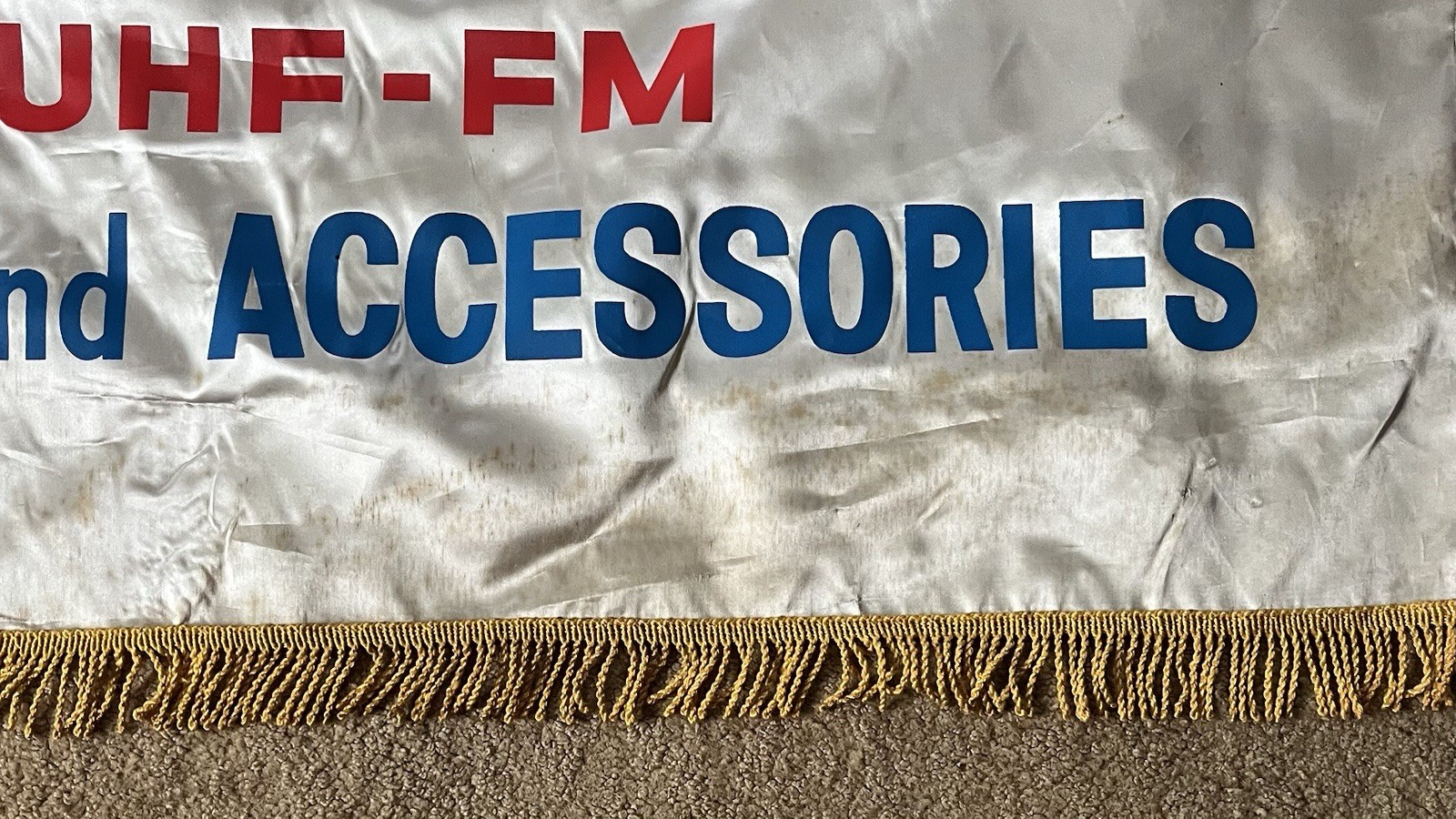 Vintage Finco Color TV Antenna Accessories Pennant Banner Sign Advertising