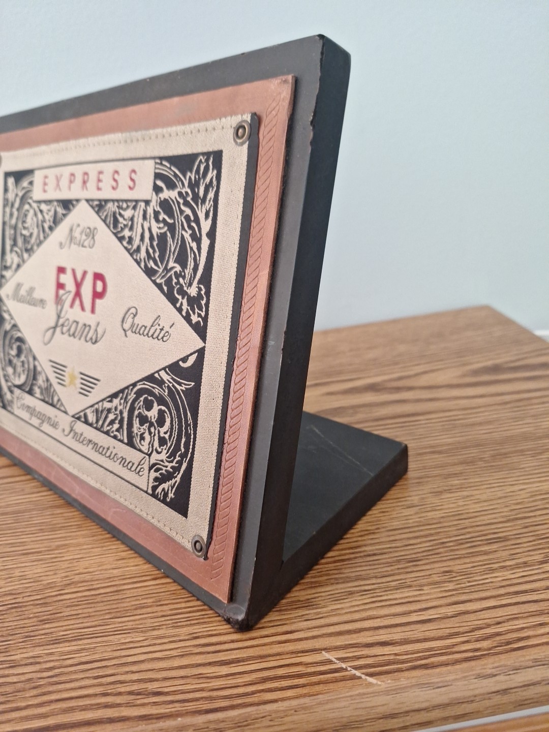 VTG Express No 128 Exp Jeans Counter Display For Retail Store 12×9 In